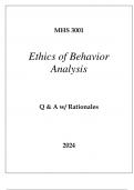 MHS 3001 ETHICS OF BEHAVIOR ANALYSIS EXAM Q & A 2024