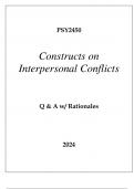 PSY2450 CONSTRUCTS ON INTERPERSONAL CONFLICTS EXAM Q & A 2024.