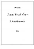 PSY2206 SOCIAL PSYCHOLOGY EXAM Q & A 2024