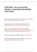 ATSEP BASIC - All in one Quiz WELL GRADED A+ QUESTIONS AND ANSWERS LATEST EXAM 