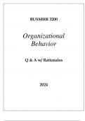 BUSMHR 3200 ORGANIZATIONAL BEHAVIOR EXAM Q & A 2024