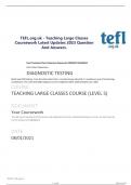 TEFL.org.uk - Teaching Large Classes Coursework Latest Updates 2023 Question And Answers