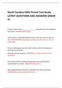 North Carolina DMV Permit Test Study LATEST QUESTIONS AND ANSWERS GRADE A&plus;   