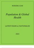 NURSING 3240 POPULATION & GLOBAL HEALTH EXAM Q & A 2024