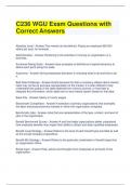 C236 WGU Exam Questions with Correct Answers