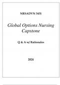 NURSING 3431 GLOBAL OPTIONS NURSING CAPSTONE EXAM Q & A 2024