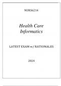 NURS6214 HEALTH CARE INFORMATICS EXAM Q & A WITH RATIONALES 2024