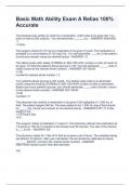 Basic Math Ability Exam A Relias 100&percnt; Accurate