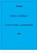 PHI2000 ETHICS EXAM Q & A WITH RATIONALES 2024