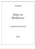 PHI3200 ETHICS IN HEALTHCARE EXAM Q & A WITH RATIONALES 2024