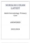 NURS6301 ADULT GERONTOLOGY PRIMARY CARE EXAM Q & A WITH RATIONALES 2024