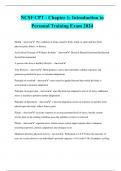 NCSF CPT - Chapter 1&colon; Introduction to  Personal Training Exam 2024