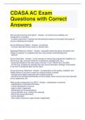 CDASA AC Exam Questions with Correct Answers