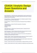 CDASA I Analytic Design Exam Questions and Answers