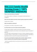 BEST ANSWERS NSG 222 Family Health Nursing Exam 1 100%  VERIFIED ANSWERS