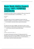 BEST REVIEW Basic Math Ability Exam A Relias 100% VERIFIED  ANSWERS