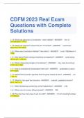 CDFM 2023 Real Exam Questions with Complete Solutions