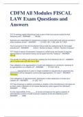 CDFM All Modules FISCAL LAW Exam Questions and Answers