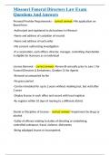 Missouri Funeral Directors Law Exam Questions And Answers