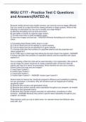 WGU C777 - Practice Test C Questions and Answers(RATED A)