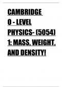 O level Physics ( Mass , Weight, and Density)