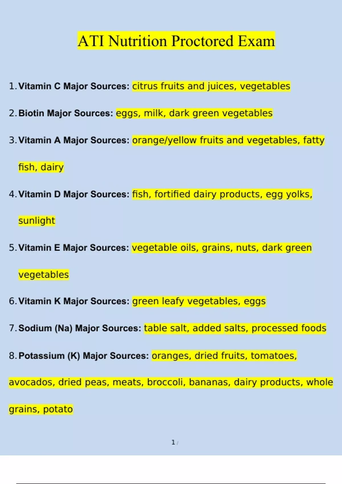 ATI Nutrition Proctored Exam | Questions with 100% Correct Answers ...