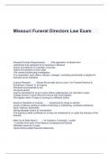 Missouri Funeral Directors Law Exam&semi;As required for all preneed agents to be registered in Missouri