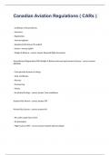 Canadian Aviation Regulations &lpar; CARs &rpar; Questions with complete solution 2023&sol;2024 