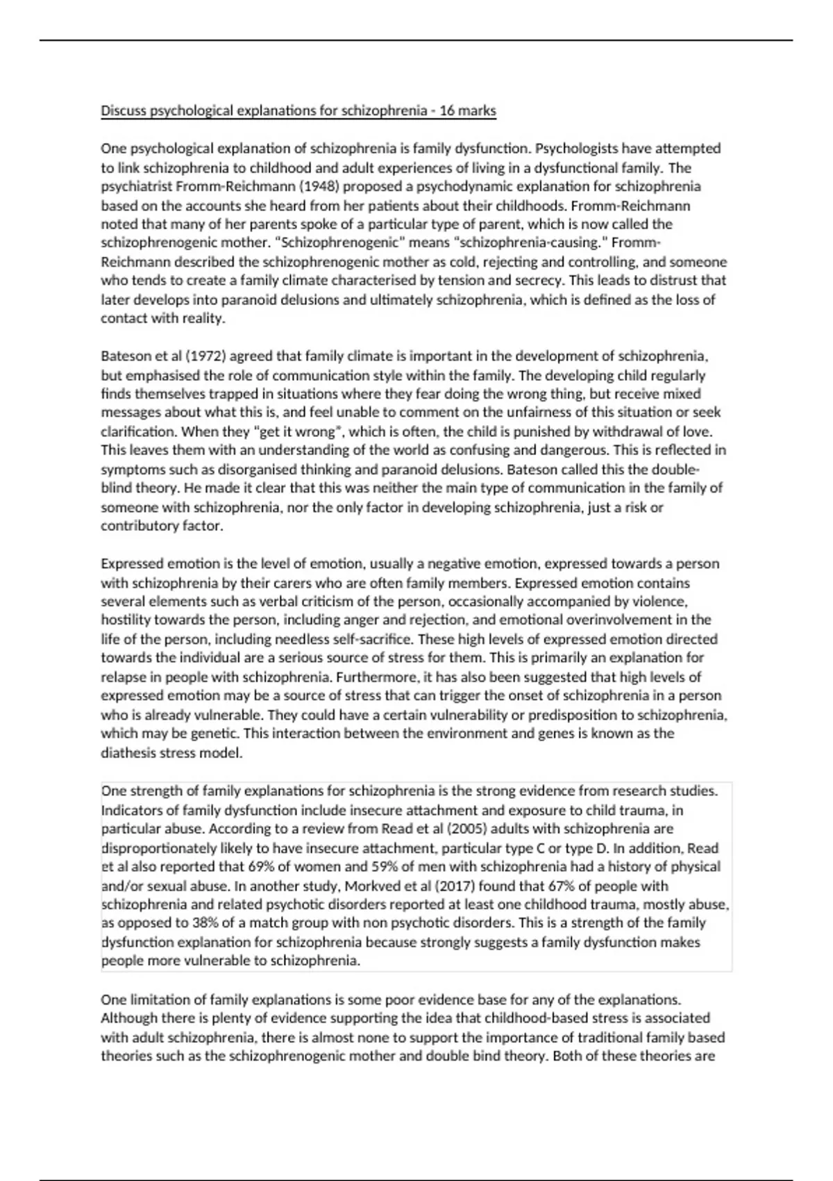 A 16 Marker AQA Psychology Psychological Explanations For 