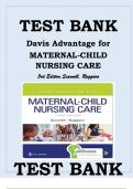TEST BANK FOR DAVIS ADVANTAGE FOR MATERNAL-CHILD NURSING CARE 3RD EDITION SCANNELL, RUGGIERO | All Chapter 1-33 Current Edition Test Bank (2024) Davis Advantage for Maternal-Child Nursing Care 3rd Edition Scannell, Ruggiero Test Bank