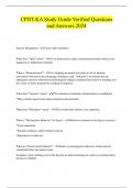 CPDT-KA Study Guide Verified Questions and Answers 2024