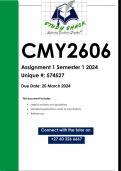 CMY2606 Assignment 1 (QUALITY ANSWERS) Semester 1 2024 (574527)