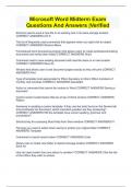 Microsoft Word Midterm Exam Questions And Answers &vert;Verified