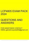 LCP4805 Exam pack 2024(Questions and answers)