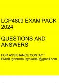LCP4809 Exam pack 2024(Questions and answers)