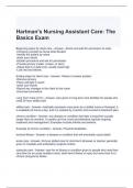 Hartman's Nursing Assistant Care The Basics Exam Questions and Answers 