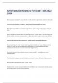 American Democracy Revised Test Question and answers correctly solved 2023 2024