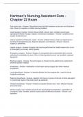 Hartman's Nursing Assistant Care - Chapter 22 Exam 2024 Questions and Answers