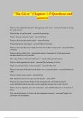 "The Giver" Chapters 1-5 Questions and answers