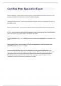 Certified Peer Specialist Exam Question and answers rated A&plus; 2023&sol;2024