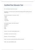 Certified Peer Educator Test Question and answers 100&percnt; correct 2023&sol;2024
