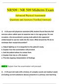NR509 / NR 509 Midterm Exam Latest (2024 / 2025): Advanced Physical Assessment Questions and Answers (Verified Answers)