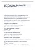 SWE Final Exam Questions With Complete Solutions&period;
