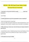 NR509 / NR 509 Final Exam Latest (2024 / 2025): Advanced Physical Assessment Questions and Answers (Verified Answers)