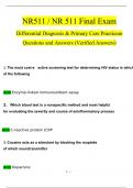 NR511 / NR 511 Final Exam: Differential Diagnosis & Primary Care Practicum Questions and Answers (2024 / 2025) (Verified Answers)