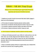 NR601 / NR 601 Final Exam 2024: Primary Care of the Maturing & Aged Family Practicum Questions and Answers(Verified Answers)