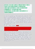 FINAL EXAM APEA PRACTICE 2024 NEW GENERATION UPDATED 300&plus;QUESTIONS AND VERIFIED CORRECT ANSWERS BY EXPERTS&vert;ALREADY GRADED A&plus; TOPSCORE&excl;&excl;&excl;