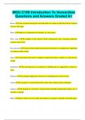 WGU C100 Introduction To Humanities Questions and Answers Graded A&plus;