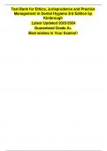 Test Bank for Ethics&comma; Jurisprudence and Practice Management in Dental Hygiene 3rd Edition by Kimbrough