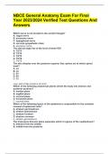 NBCE General Anatomy Exam For Final Year 2023&sol;2024 Verified Test Questions And Answers&period;